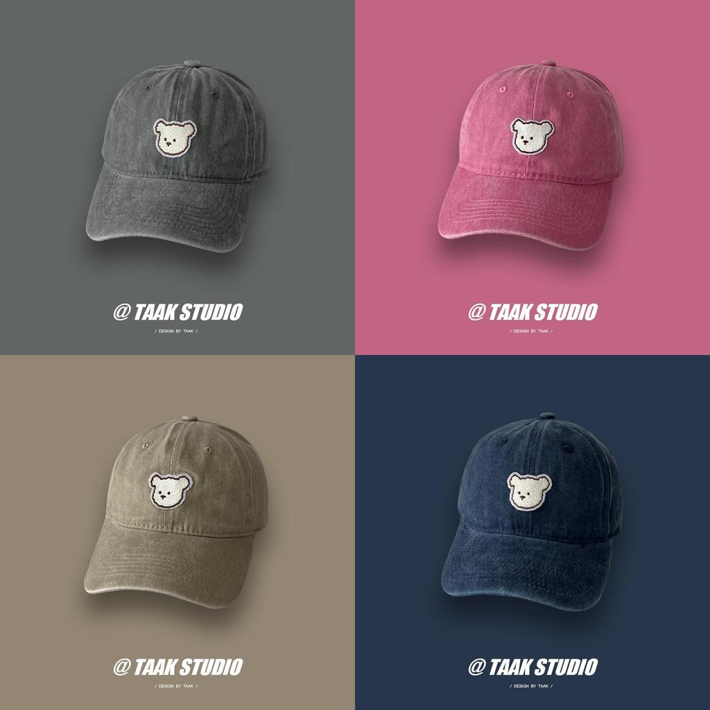Embroidered Cute Bear Baseball Cap For Men And Women Adjustable Hats Street