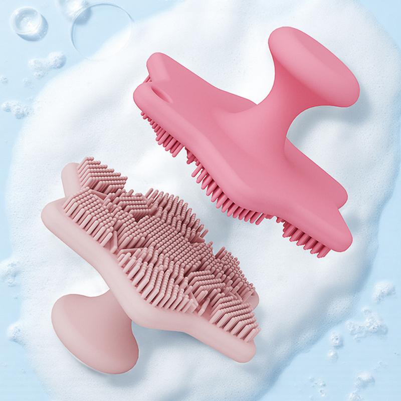 Mini Soft Silicone Exfoliating Brush Cleanser Manual Body Cleansing Facial Care Portable Scrubber Shower Silicone Bath Brush