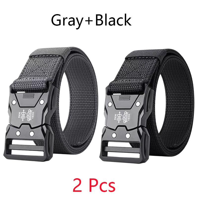Automatic Buckle Tactical Belts Men's Woven Nylon Military Belt Durable Black Outdoor Army Hunting Golf Waist Belt