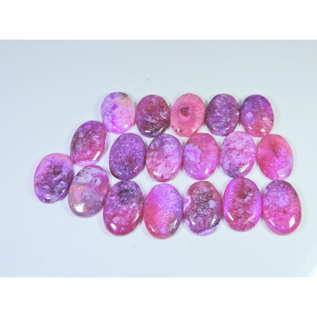 396Cts.Color Enhanced Pink Solar Cab Agate Oval Loose Gemstone 13Pcs Lot C-2122