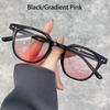 Occhiali da Sole Rotondi Unisex alla Moda con Lenti Rosa Degradé Decorazione Metallica Occhialini Piccoli Classici per Donna Uomo