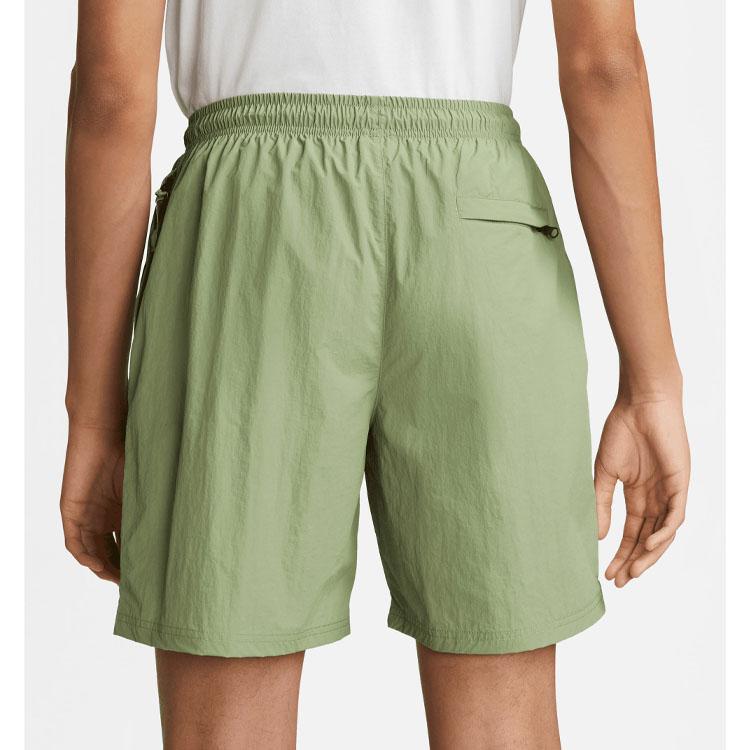 Nike Solo Swoosh Woven Shorts Oil Green/White Men Streetwear DX0749-386