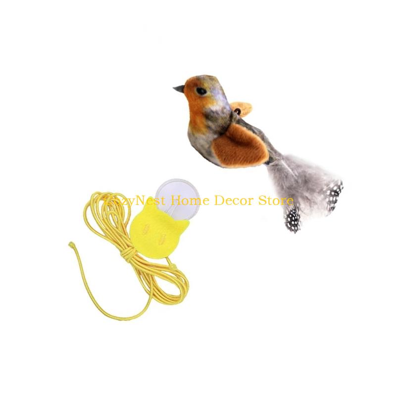 92MF Cats Sparrow Teaser Interactive Kittens Toy Exercise Entertainment Exercise Game Cats Interactive Play Chirping