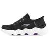 Go Walk Massagem Fit Calce Fácil Tecido de Malha Conforto Esportivo Cano Baixo Sapatos Casuais Tênis Feminino Preto Branco 124916-BKLV