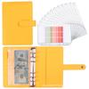 Macaron A6 Leather Zipper Binder Planner with PU Cash Budget Notebook