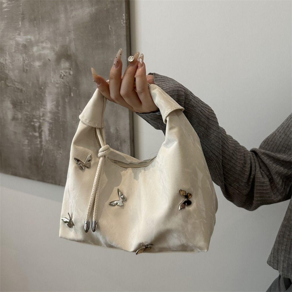 Retro Chinese Style Handbag Zipper Butterfly Crossbody Bag Portable Hanfu Shoulder Bag Women