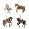 1/2/3/4/5/6/7/8/10/12/15/20/25 Pcs Horse Ornaments For Christmas Tree Metallic Rhinestones Horse