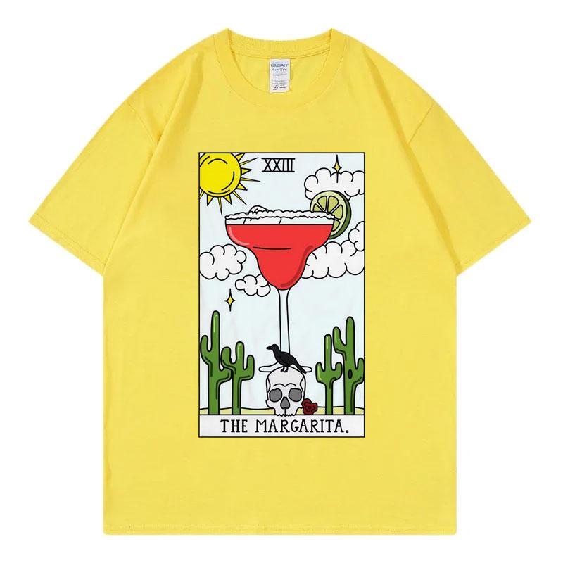 Margarita Tarot Reading Future Card Funny Meme T Shirt Fashion Y2k Short Sleeve Tshirts Unisex Unisex Casual Loose Cotton Tshirt