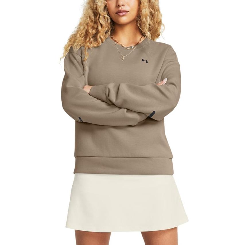 Under Armour Unstoppable Solid Training Loose Fit Crew Neck Long Sleeve Sweatshirt Women Sweatshirt Buffalo Khaki 1379835-203