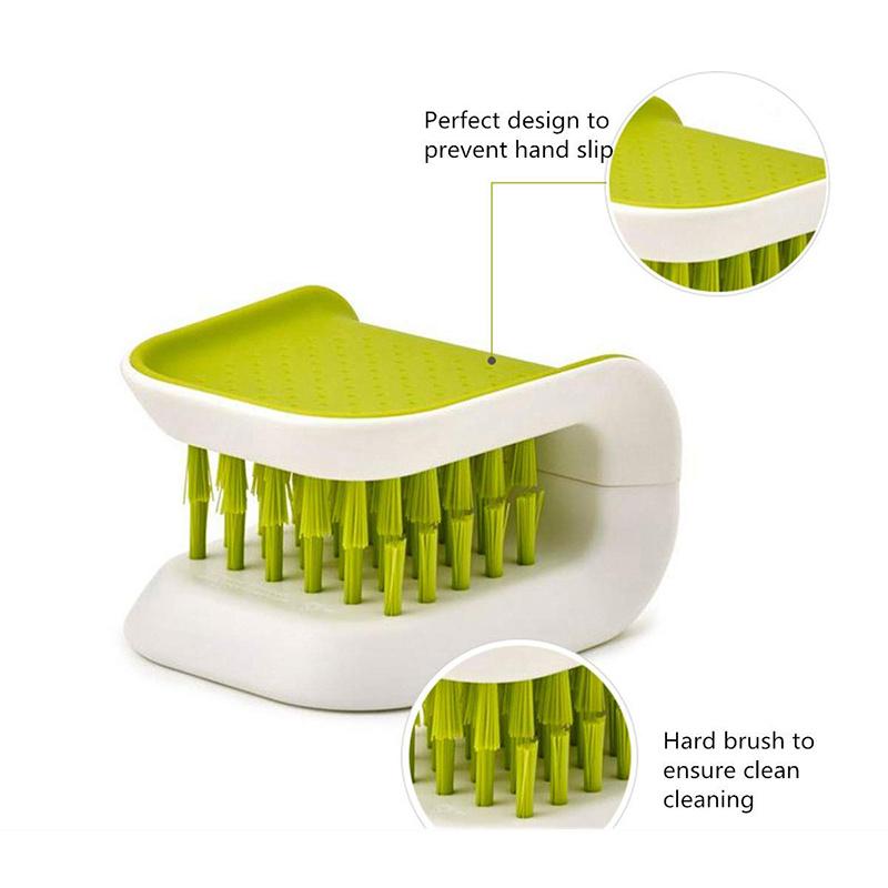 Double Sided Kitchen Cleaning Brush Soft Brush Knife Blade Fork Chopsticks Bristles Cleaning Tool U-Shaped Home Kitchen Cleaner
