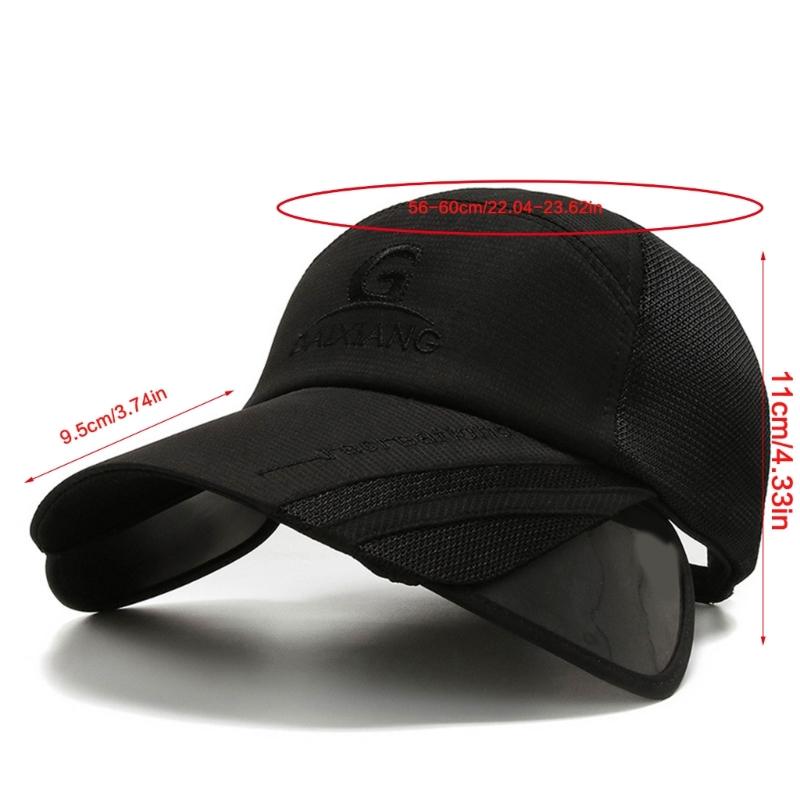 Unisex Baseball Caps Retractable Brim Polyester for Sun Hat for Spring Summer Adult Outdoor Adjustable Visor Cycling Hat