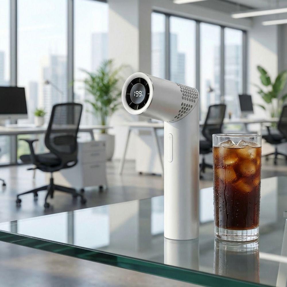 3000mAh Battery Mini Fan Digital Display Portable Fan High-Speed Turbofan  Outdoor Use