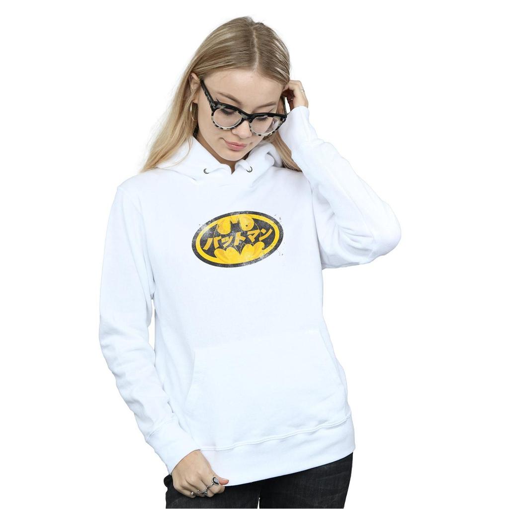 DC Comics Womens/Ladies Batman Japanese Logo Yellow Hoodie