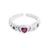 Trendy Adjustable Colorful Heart Zircon Ring for Women - Stackable & Chic