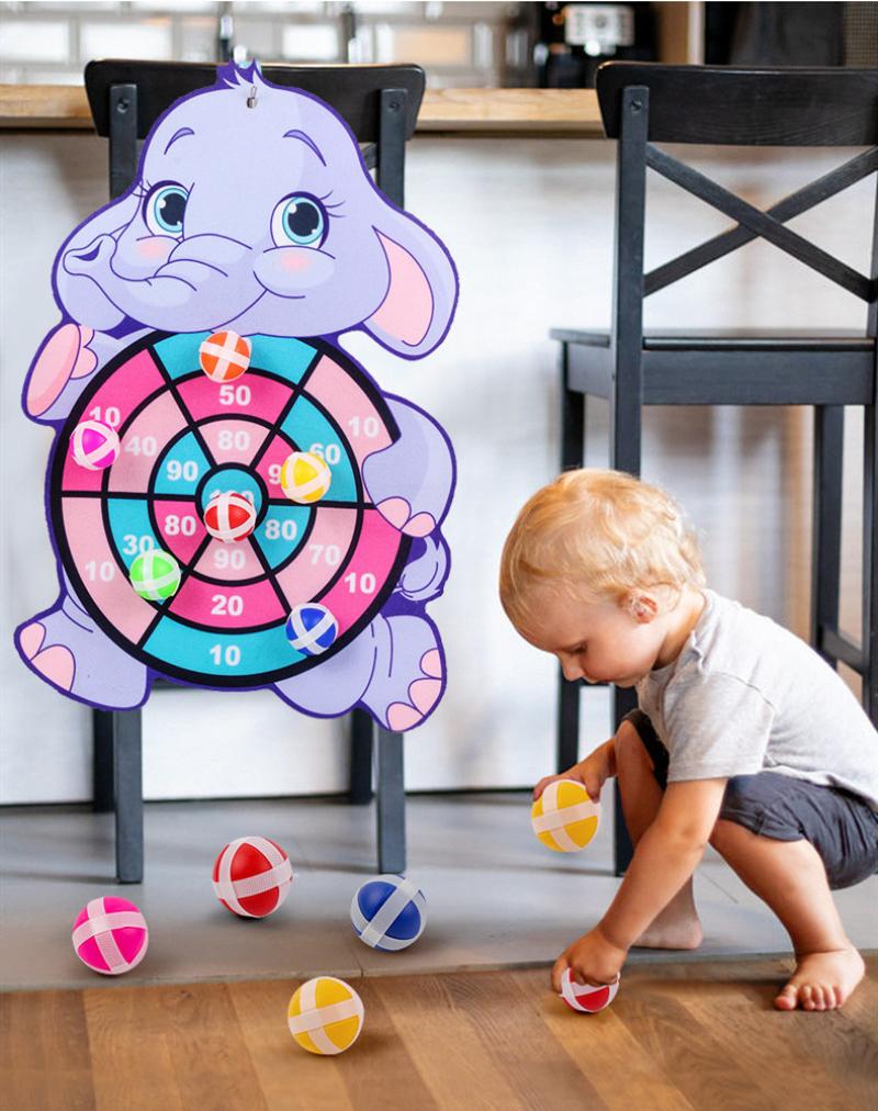 Kinder Cartoon Tier Dart Board Klebrige Kugel Kaninchen Familie Interaktive Pädagogisches Spielzeug Weihnachten Geschenk