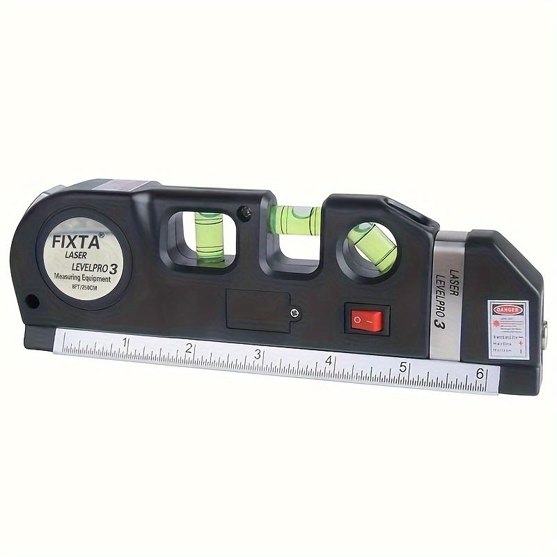 Easy-to-Use, Multi-Purpose Laser Level Kit with Standard Cross Line - Battery-Powered, Includes Metric & Imperial Tape Measure