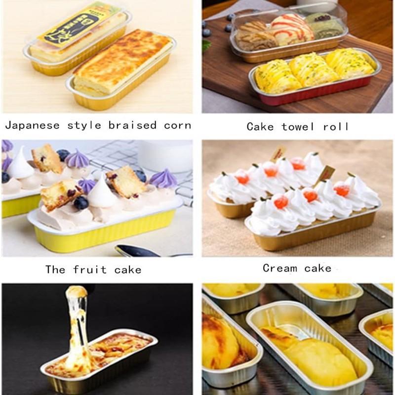 10pcs Reusable Aluminum Foil Tin Cup Pudding Cake Mold Air Fryer Tinfoil Box Small Baking Tray Tinfoil Cups Baking Pastry Tools