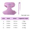Plaid Dog Harness and Leash Set, Fashion Vest Harness for Small Dogs , Adjustable Puppy Walking Chest Strap with Lead