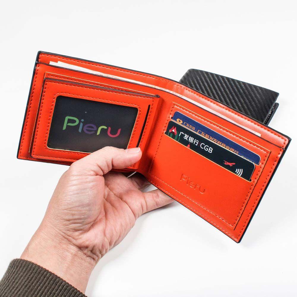 Capacity Ticket Holder Bank Card Carbon Fiber Wallets Men's Wallet Coin Purse ID Credit Card Holder