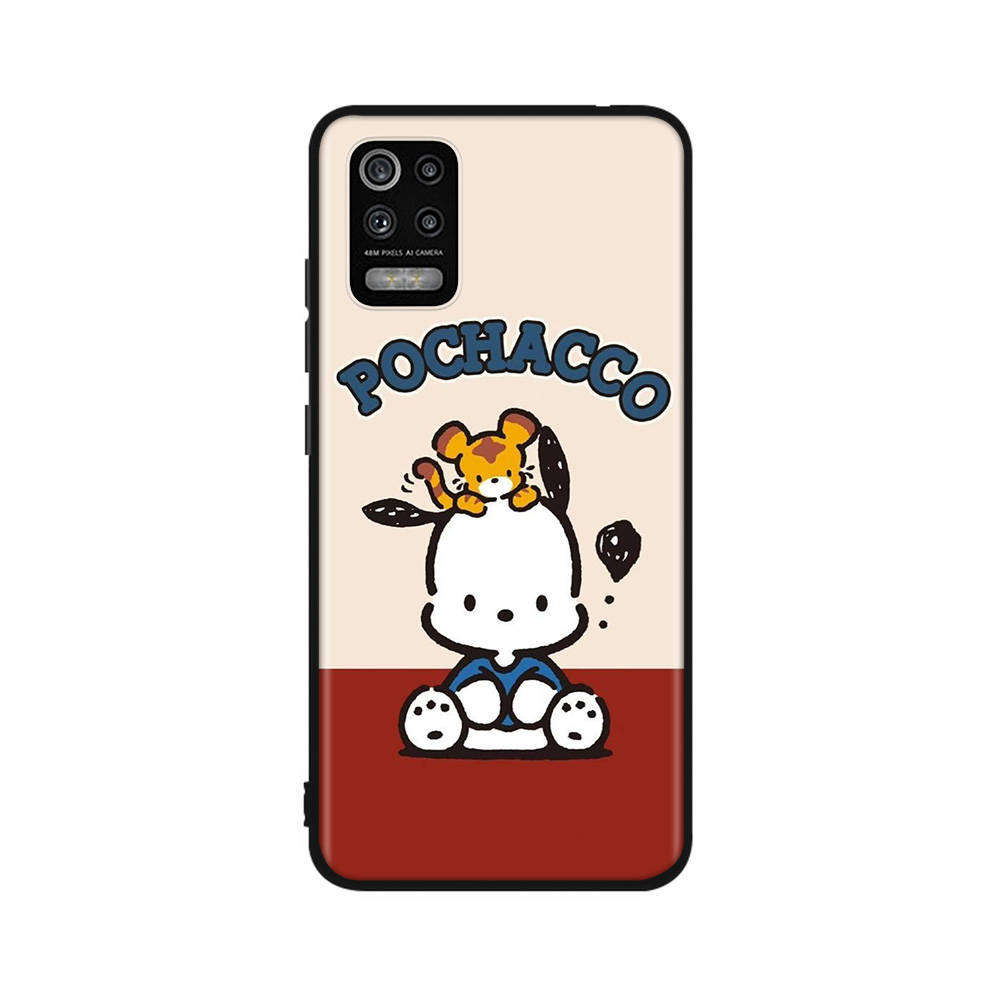 KT73 Pochacco Hülle für Xiaomi Poco X6 X4 M5 M6 F5 F6 C65 C55 C50 C51 C40 Redmi Note 7 8 14C A3X 13C 12C 11 10A 9C Pro Schwarz Sofe Hülle
