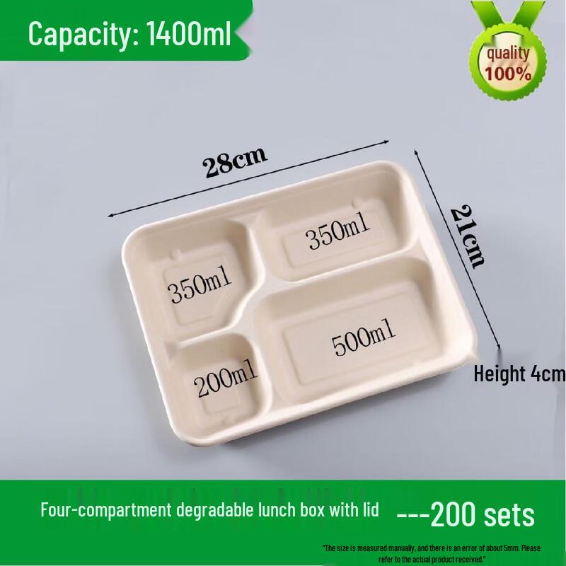 ZLIII Biodegradable Compartmented Lunch Boxes with Lids