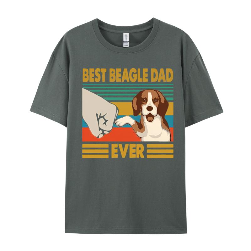 Best Beagle Dad Ever Gift From Daughter And Son Funny Beagle Tshirt Unisexs Top Tshirts Custom Tops Shirts Cotton Fashionable