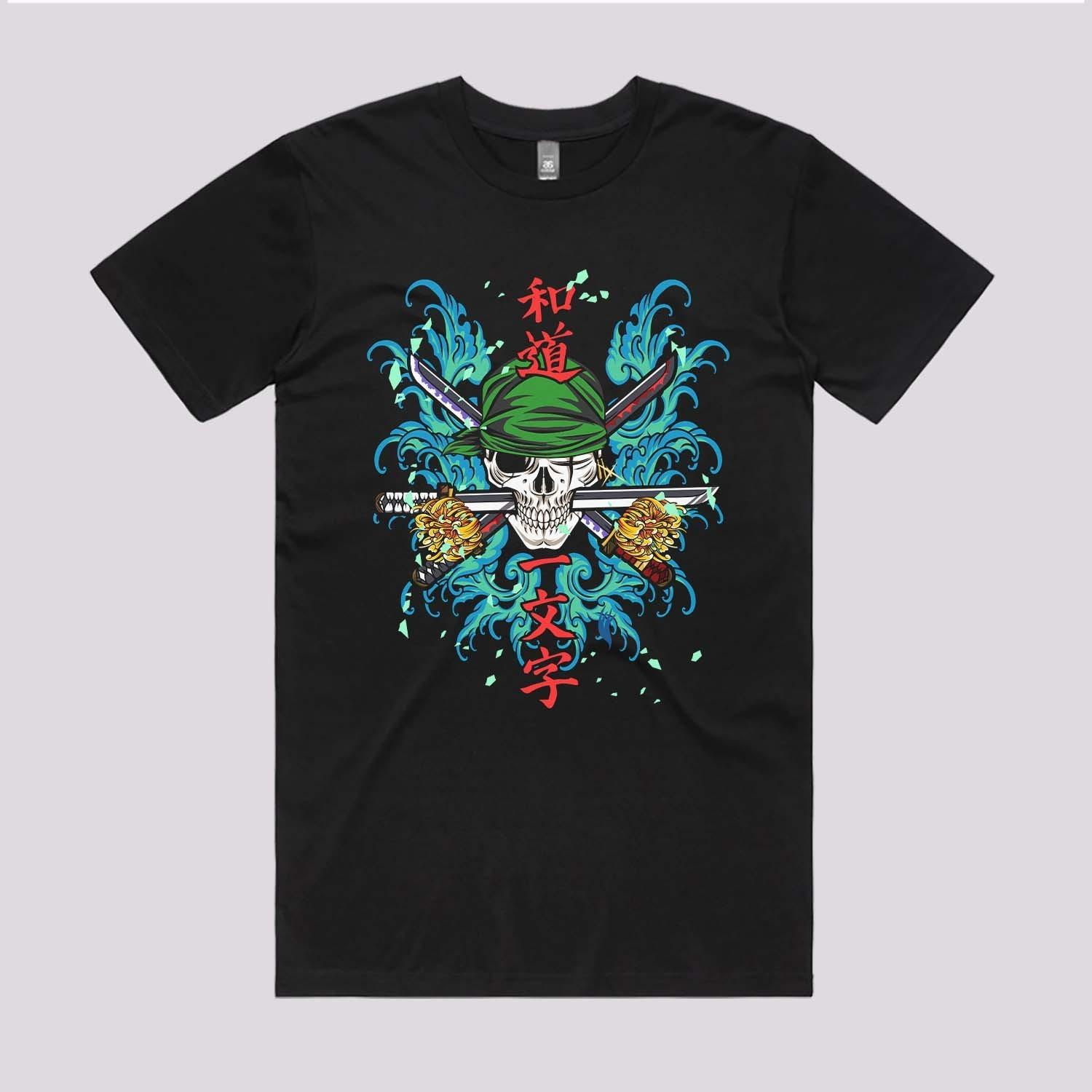 

Zoro skull tshirt unisex, japanese manga tshirt S разноцветный