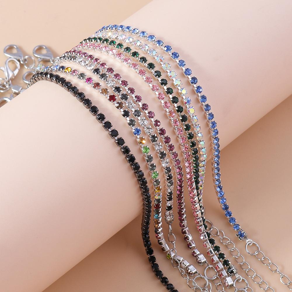 Raffinati Braccialetti in Zirconia Cubica da Donna Argento Braccialetto a Catena con Strass Gioielli per Feste e Vacanze Regali per Ragazze