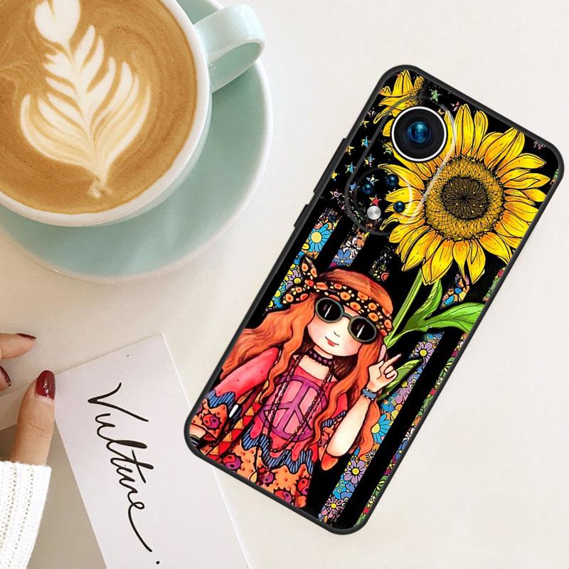 

Hippie Daisy Tie-dye Flower Peace For Honor Magic 7 Lite 6 8 Pro Case For Honor 200 400 50 70 90 X8c X8b X9a X9b X9c X9d Win RT Honor Win
