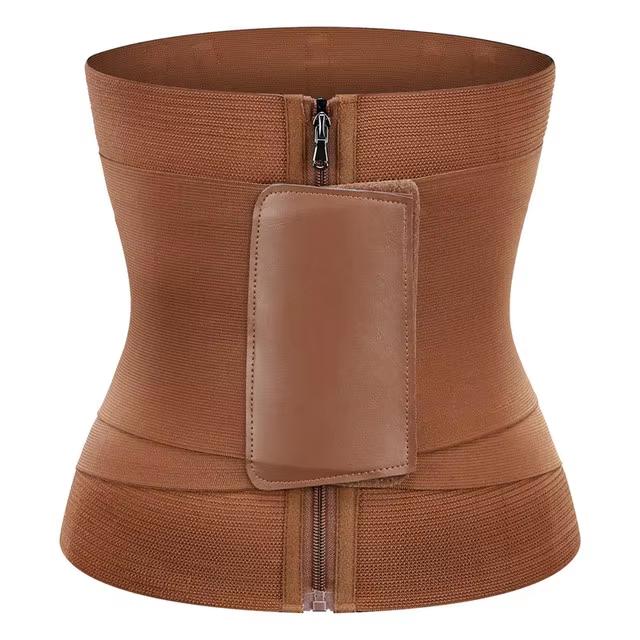 Back Support Waist Trainer Body Shaper Colombiana Waist Shaper Weight Loss Slimming Waist Belt Tummy Girdles to Reduce Abdomen XS/S коричневый