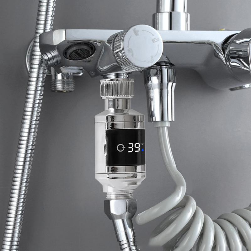 Water Temperature Tester Monitor Multifunctional Led Digital Display Shower Water Thermometer Bathroom Abs 5-85 High-Precision one size