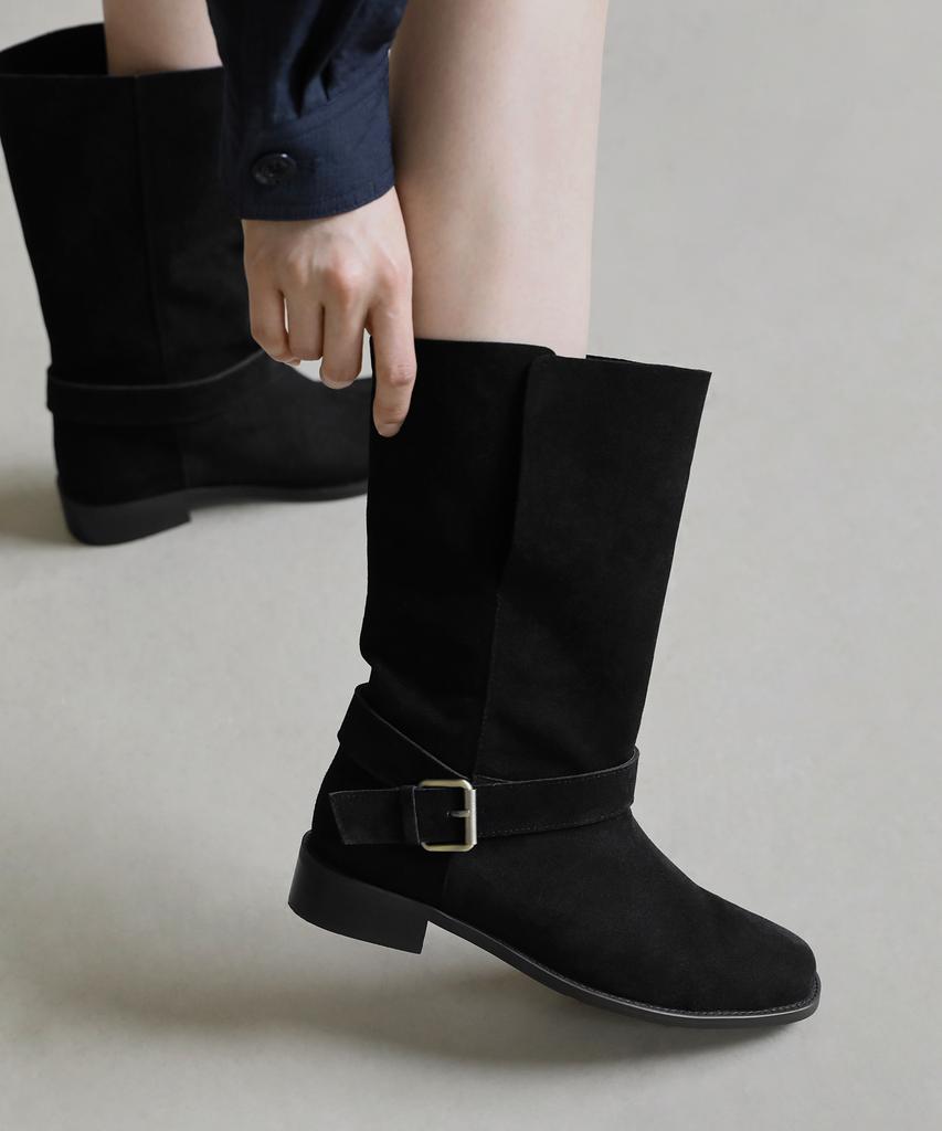 Sappun Kriegel Buckle Strap Mid-Calf Boots (3Cm)