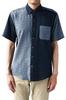 Watanosato Kurume Chijimi Weave X Weave Shirt with Pocket Made In Japan Day L Pear-textured Short-sleeved Button-down Father's (Size / Color