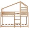 Vidaxl Bunk Bed with Canopy, 80X200 Cm, Solid Pine Wood
