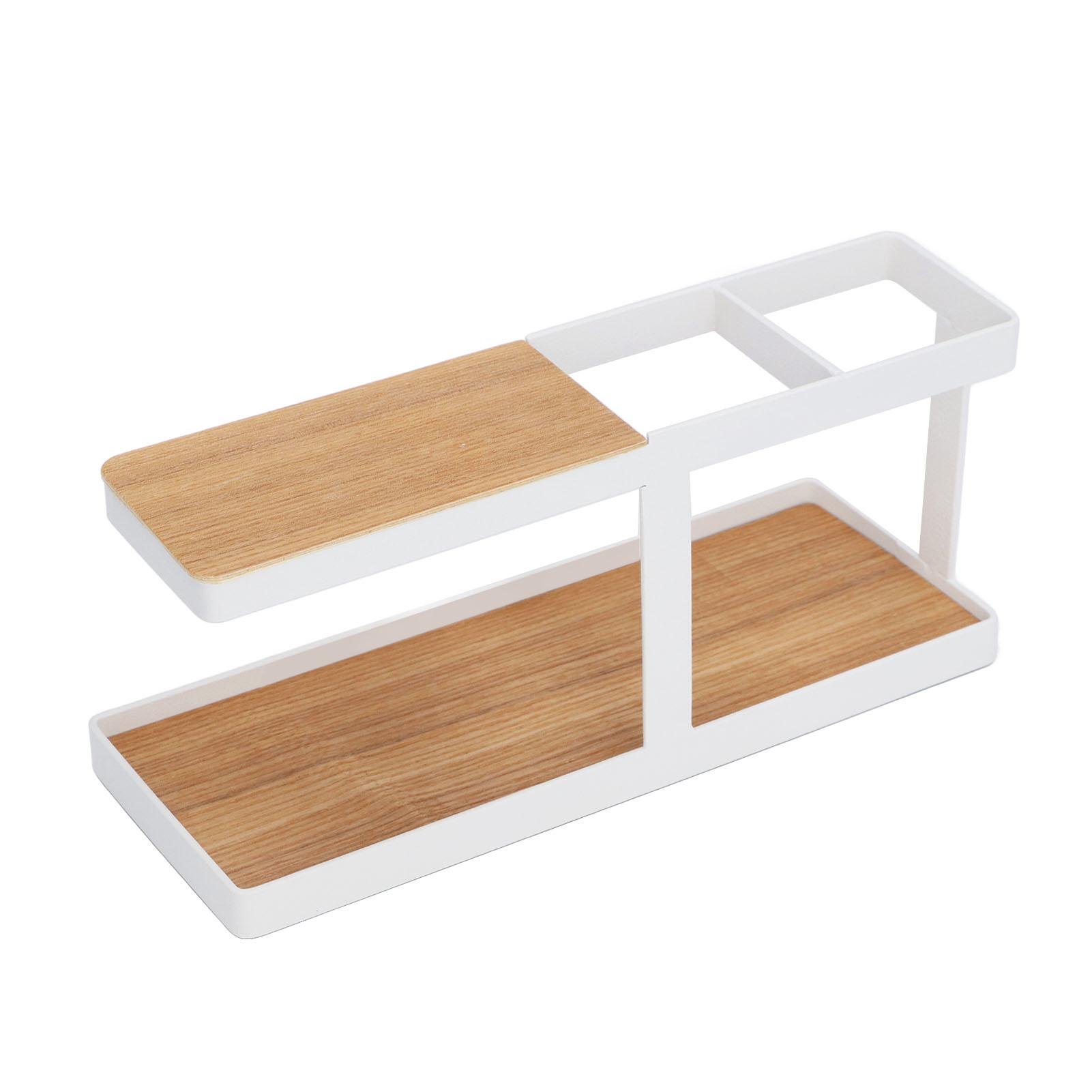 

Деревянный железный органайзер, настольный металлический многоцелевой держатель для хранения телефона и часов, белый