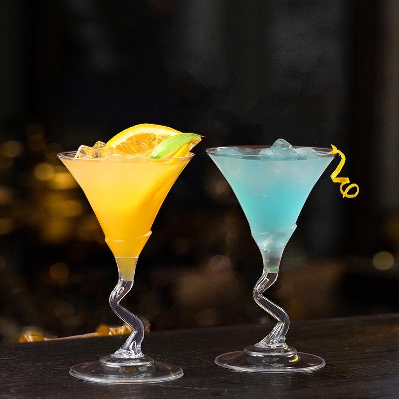 Disposable High-Stemmed Champagne Flute, Dessert Cup, Red Wine, and Cocktail Glass