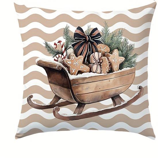 1pc/4pcs Festive Merry Christmas & Merry Bright Pillow Covers with Unique Designs Sofa Room Decoration Holiday Home Decoration