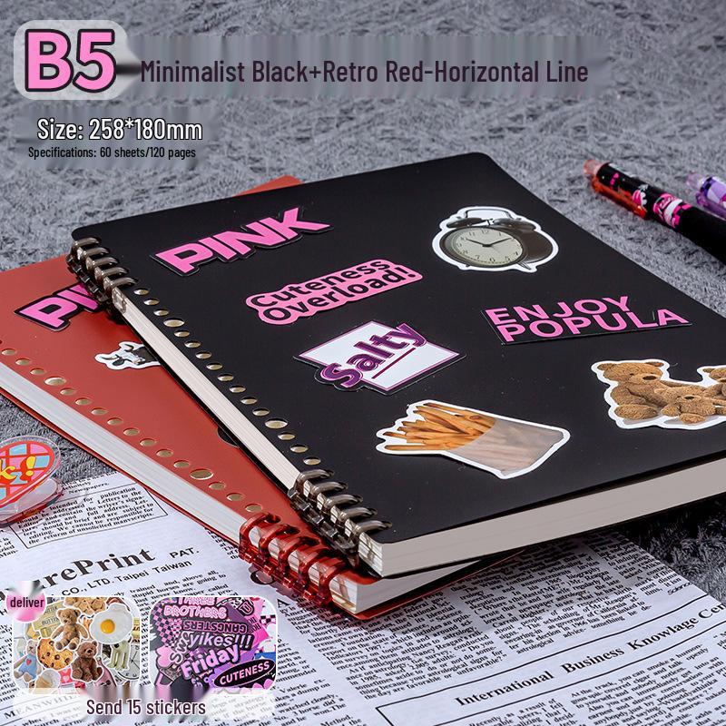 Ergonomic, High-value Loose-leaf Notebook with Detachable Binder; Suitable for High School and Junior High Students.