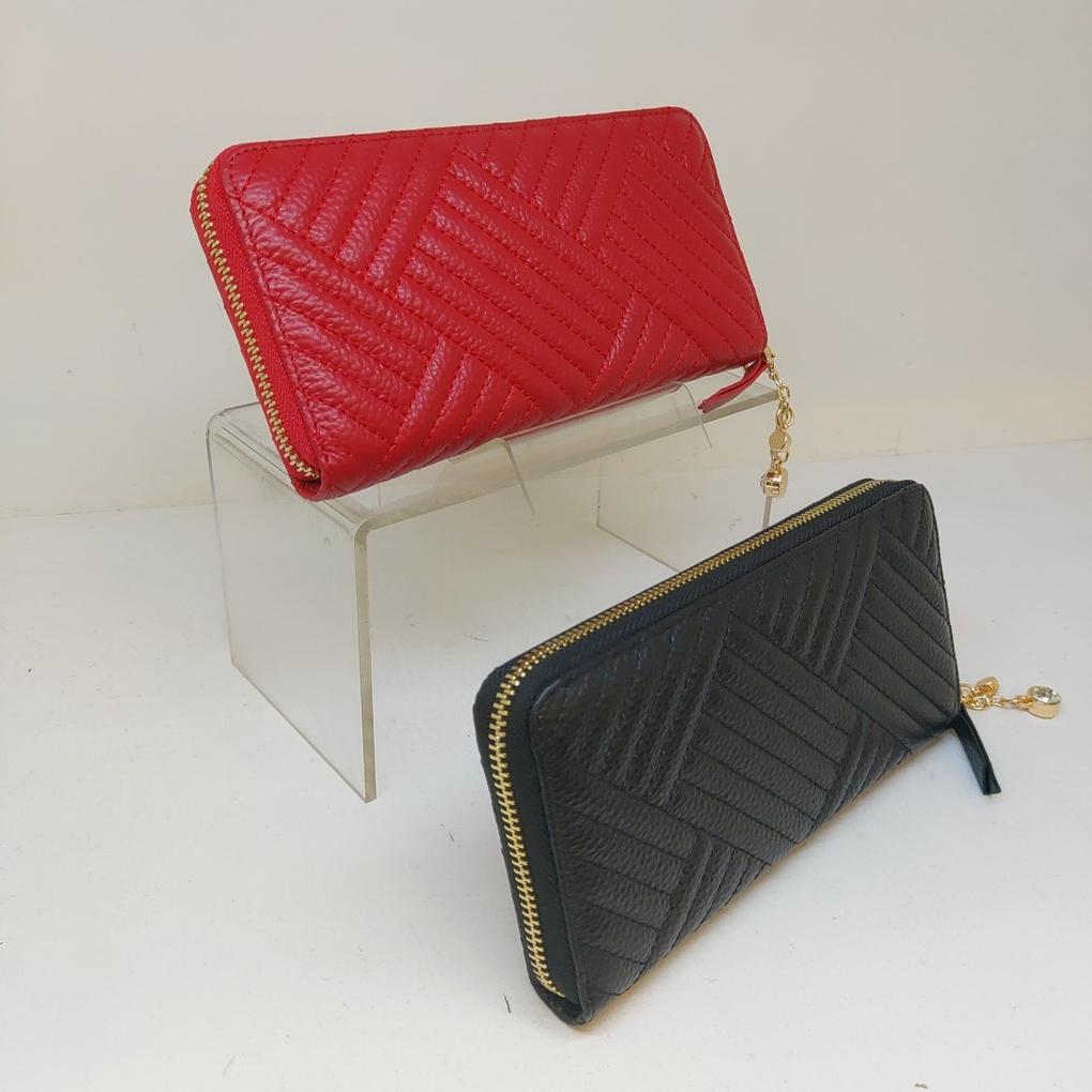 [Mari eclaire] Premium natural cowhide leather zippered women's long wallet / soft leather / lightweight / good storage