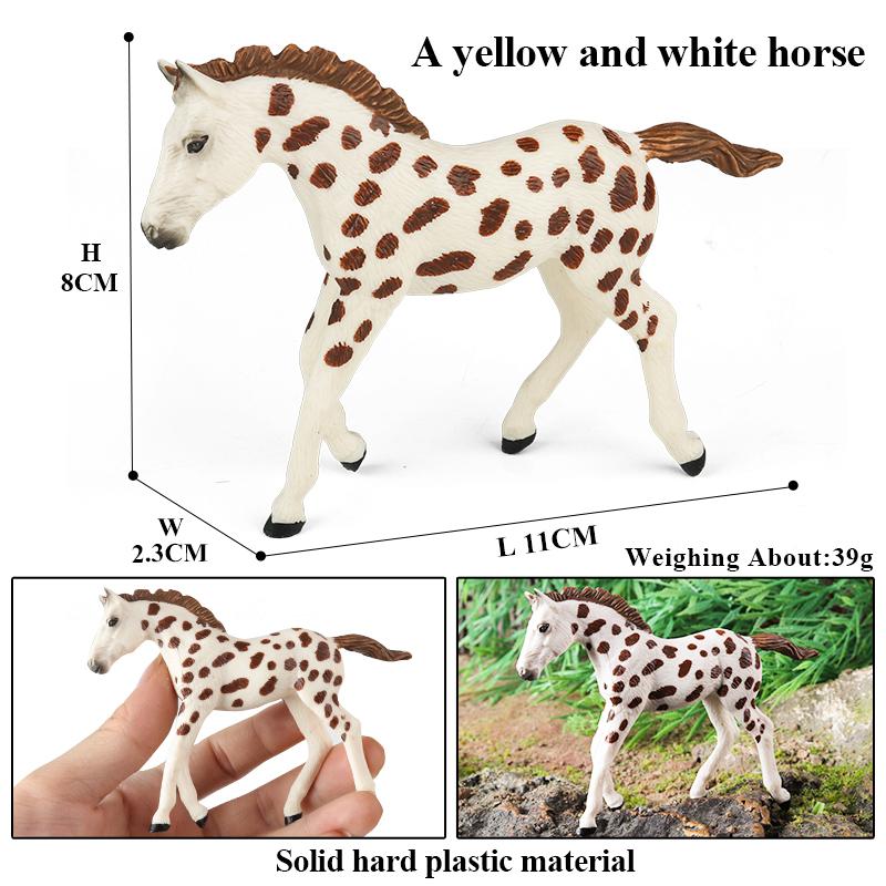 Oenux Grassland Wild Steed Farm Animal Small Horse Model Action Figures PVC Home Decoration Figurines Collection Toy Kid Gift