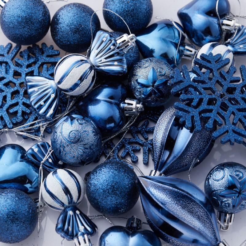 6cm Painted Glitter Snowflake Ornaments Christmas Decorations Gift Box