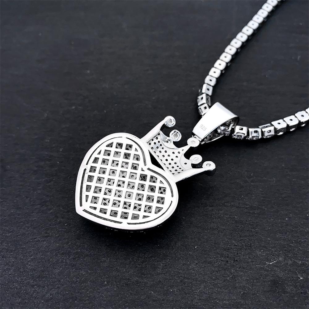 New Style Pendant with Personality and Fashion, Copper Inlaid Zircon Heart-shaped Hip-hop Pendant