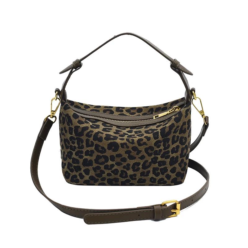 Exquisite Leopard Print Shoulder Compact Simple Faux Suede Versatile Hot Girl Style Bags for Women Fashion