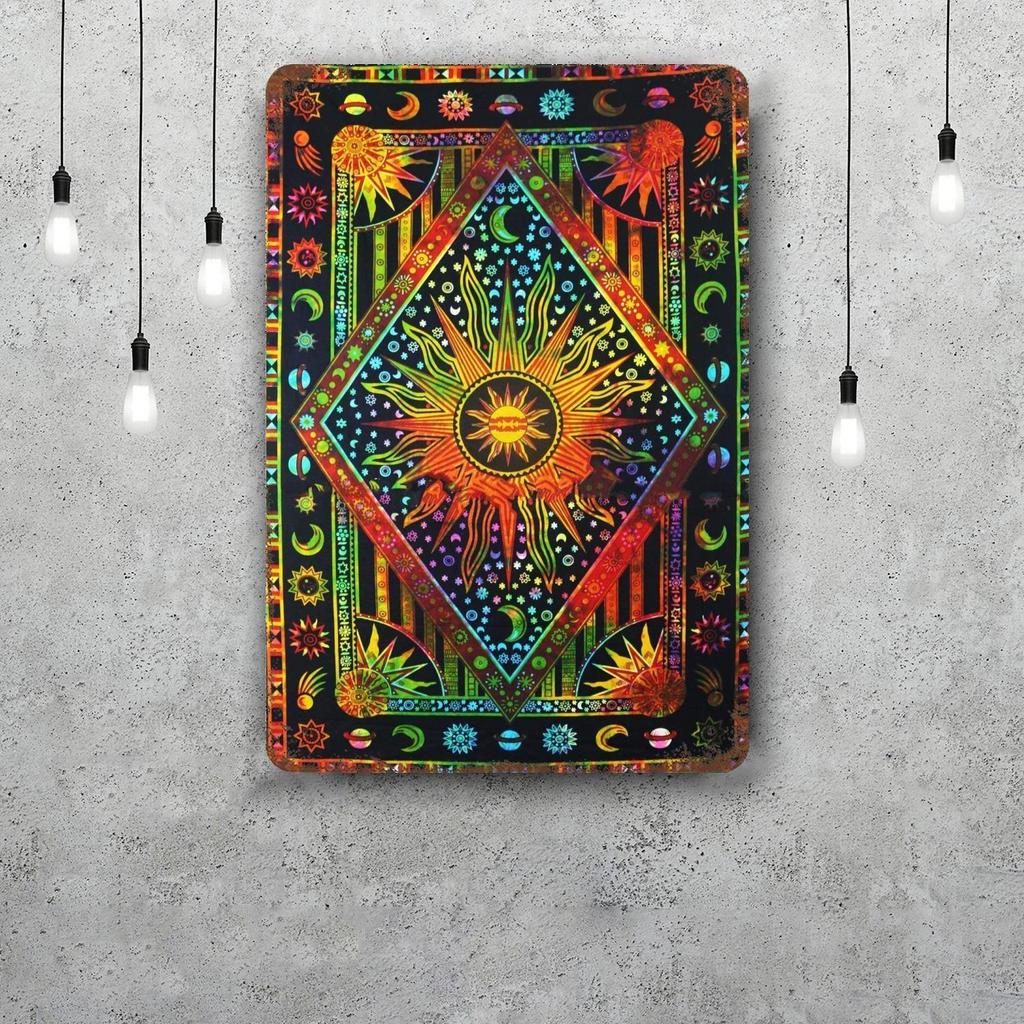 Psychedelic Vintage Metal Tin Signs Posters Decor Retro Metal Plaque Wall Art Decor for Garage Bar
