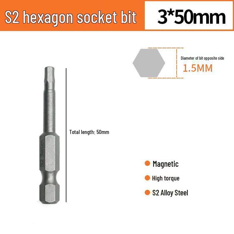 Sechskant S2 Magnetischer Pneumatischer Elektrischer Schraubendreher Bit-Satz mit Verlängerten Bits