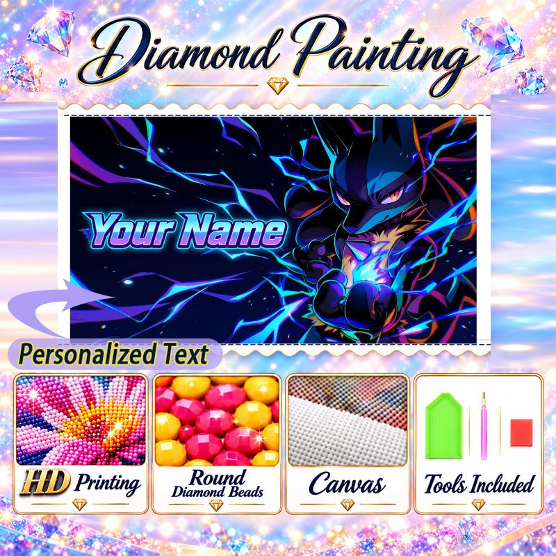Personalized Greninja Diamond Art Custom Name 5D Diamond Painting Full Drill DIY Craft