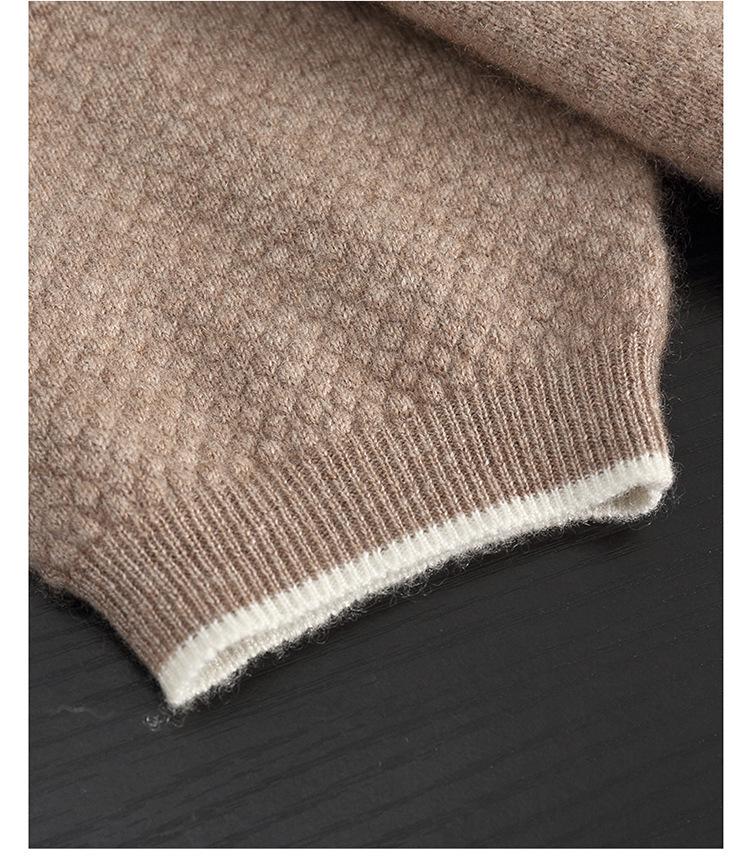 Men's Cashmere Polo Neck Short Sleeve Sweater - Autumn/Winter Business Casual