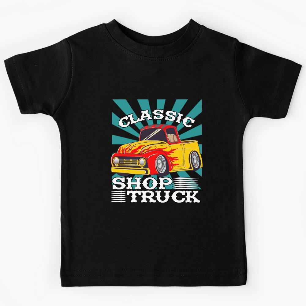 Classic Pickup Truck Customized Vintage Shop Truck Street Rod Flag Kids T-Shirt 110