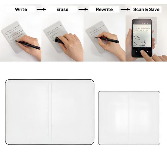 Whiteboard Notebook Reusable Dry Erase Notebook Erasable Whiteboard Book for Business Home Office