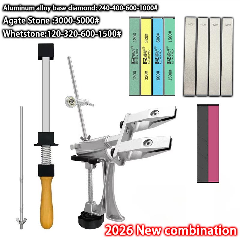 Affilacoltelli Professionale Lega di Alluminio Affilacoltelli ad Angolo Fisso Pietra Diamantata Pietra per Affilare Strumenti da Cucina Macchina Affilatrice Coltelli
